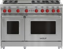 48 Inch Pro-Style Gas Range with 6 Burners and Infrared Griddle