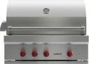36 Inch Outdoor Gas Grill with Two 25000 BTU Burners, 14000 BTU Infrared Rotisserie
