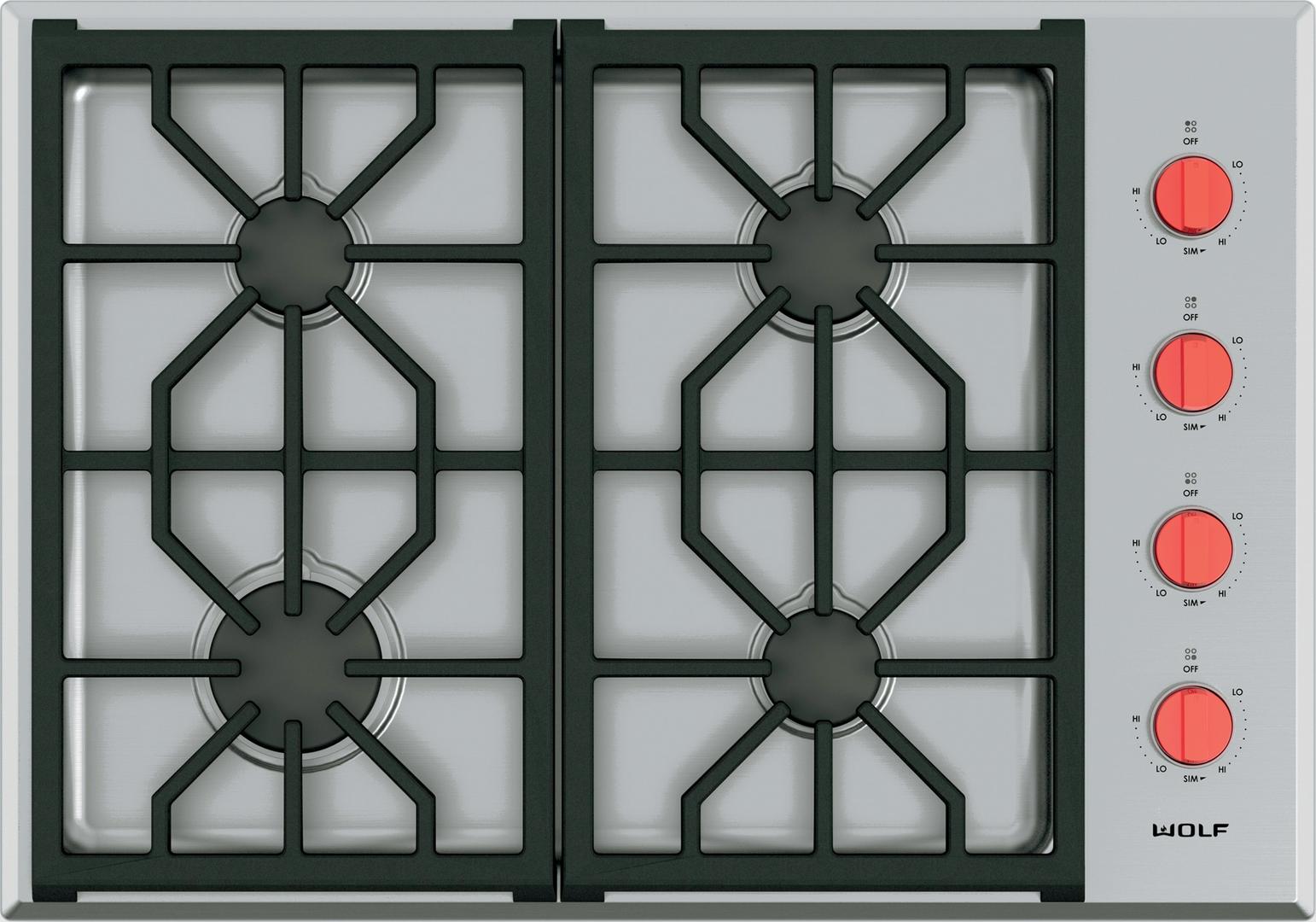 Wolf CG304PSLP 30 Inch Professional Gas Cooktop Stainless Steel