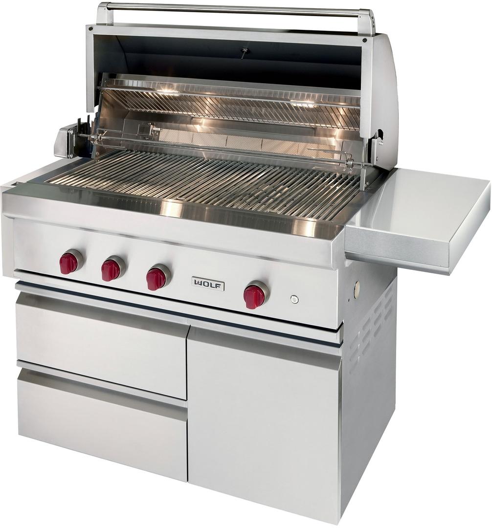 Wolf CART42 42 Inch Grill Cart Stainless Steel Plesser's Appliances