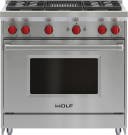 36 Inch Pro-Style Gas Range with 4 Burners and Infrared Charbroiler