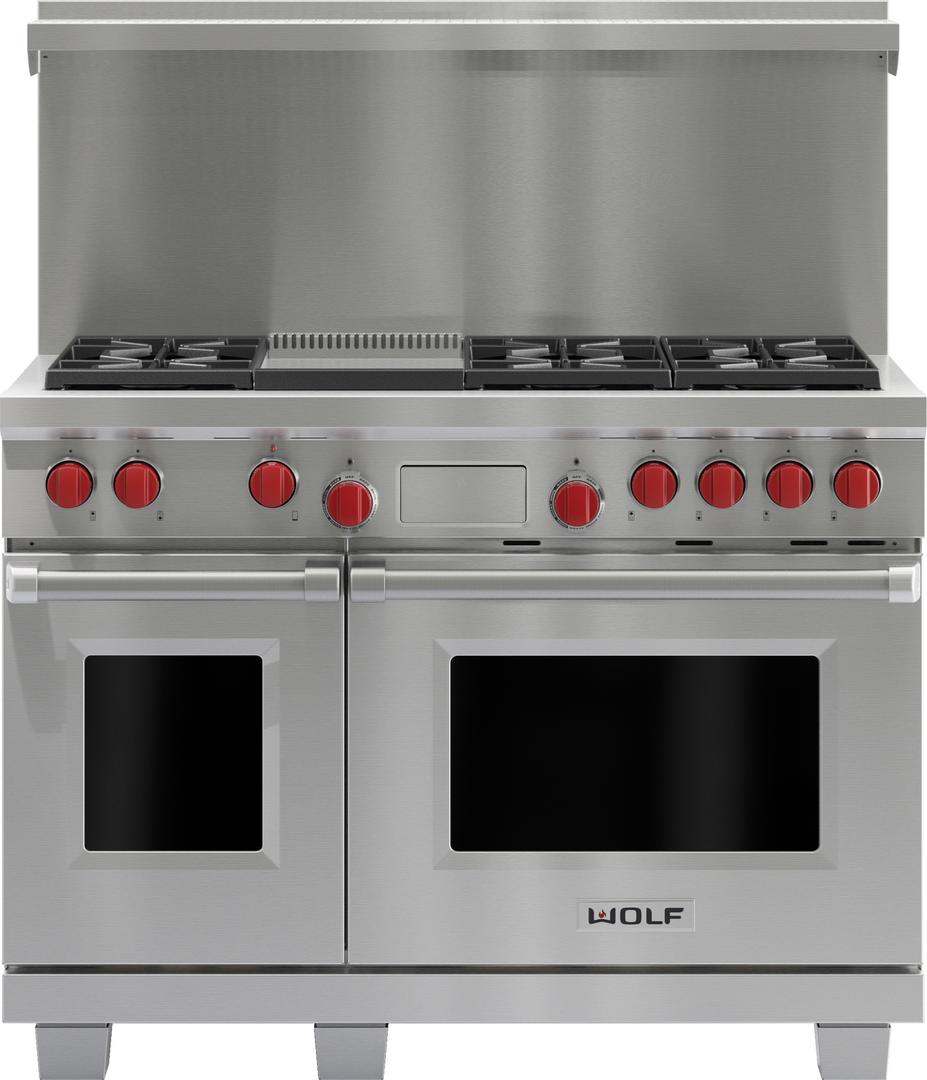 Wolf DF486G 48 Inch Pro-Style Dual-Fuel Range Stainless Steel