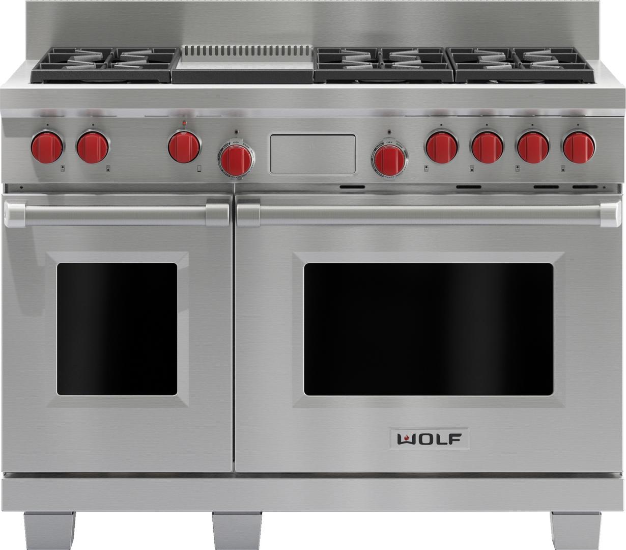 Wolf DF486G 48 Inch Pro-Style Dual-Fuel Range Stainless Steel