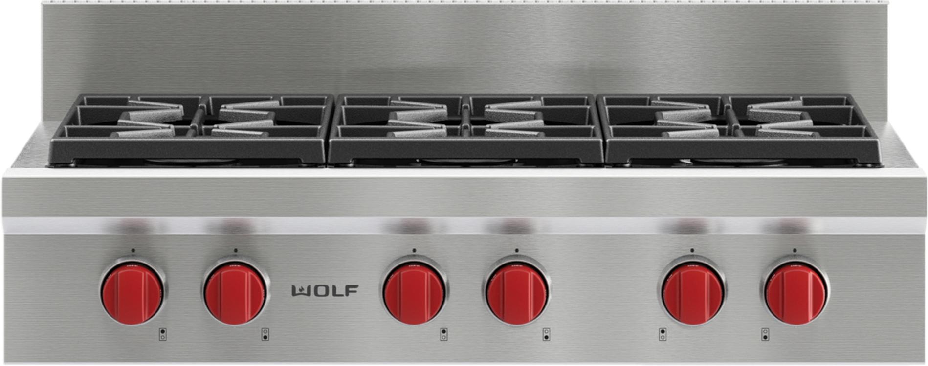 Wolf SRT366 36 Inch Pro-Style Gas Rangetop Stainless Steel