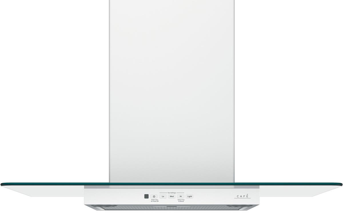 Wall-Mount Glass Canopy Chimney Hood with 350 CFM Venting System, Electronic Backlit Controls, Dual Halogen Lighting, Night Light, Convertible Options, Optional Remote and Auto Off