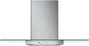 Wall-Mount Glass Canopy Chimney Hood with 350 CFM Venting System, Electronic Backlit Controls, Dual Halogen Lighting, Night Light, Convertible Options, Optional Remote and Auto Off