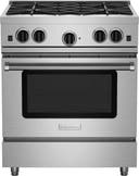 30 Inch Freestanding Gas Range with 4 Open Burners, Continuous Grates, Convection Oven, Infrared Broiler, Seamless Control Panel, and Nova Power Burner