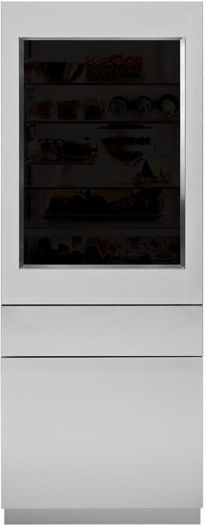 30" Integrated Refrigerator Stainless Steel Glass Door Panel For 80" High Installation
