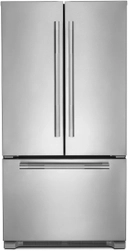 36 Inch Freestanding French Door Refrigerator with 21.9 Cu. Ft. Total Capacity, Internal Water Dispenser, Ice Maker, Trisensor™ Electronic Climate Control, Adjustable Glass Shelves, Undershelf Wine Bottle Rack, and Sabbath Mode