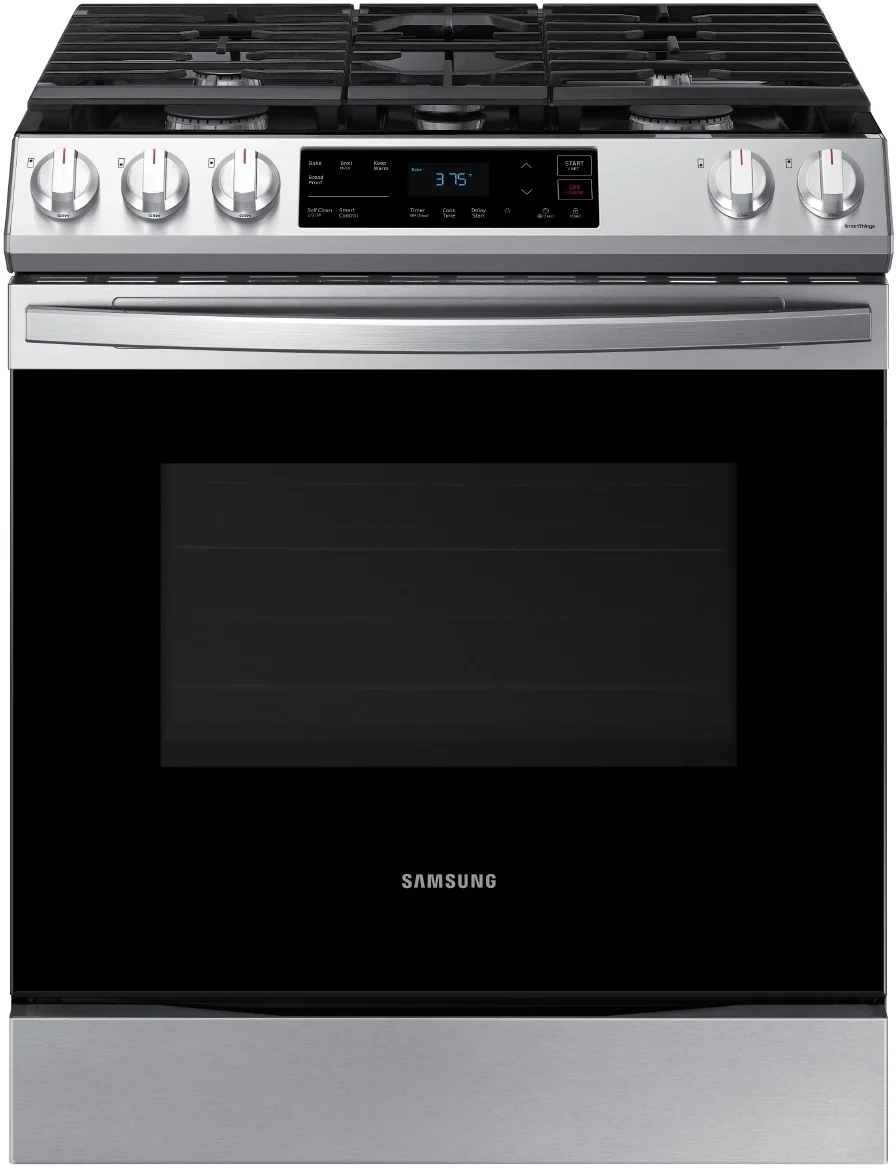 Samsung NY63T8751SG 30 Inch Slide-in Dual Fuel Smart Range with 5