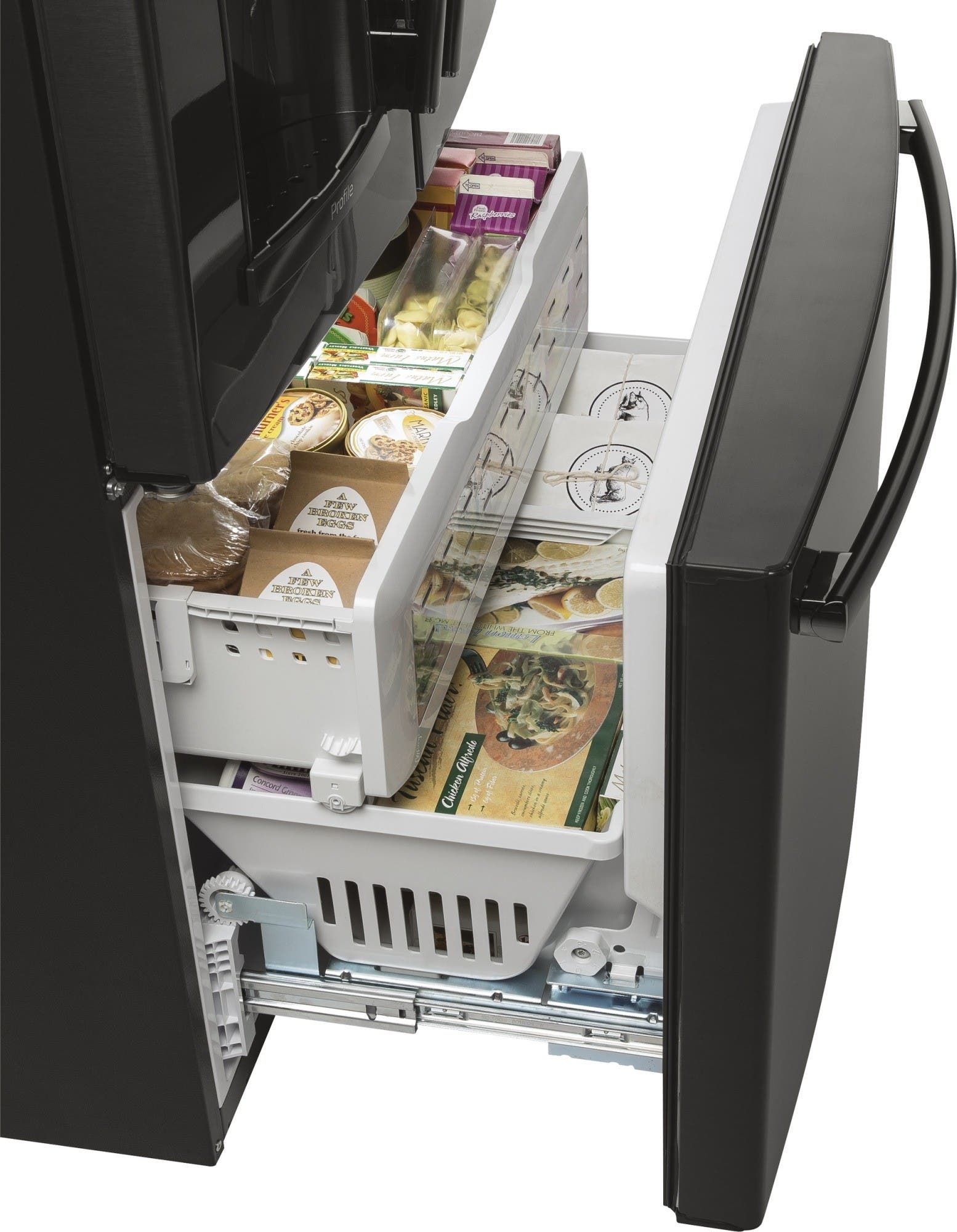 GE PYE22PBLTS Black Stainless Steel