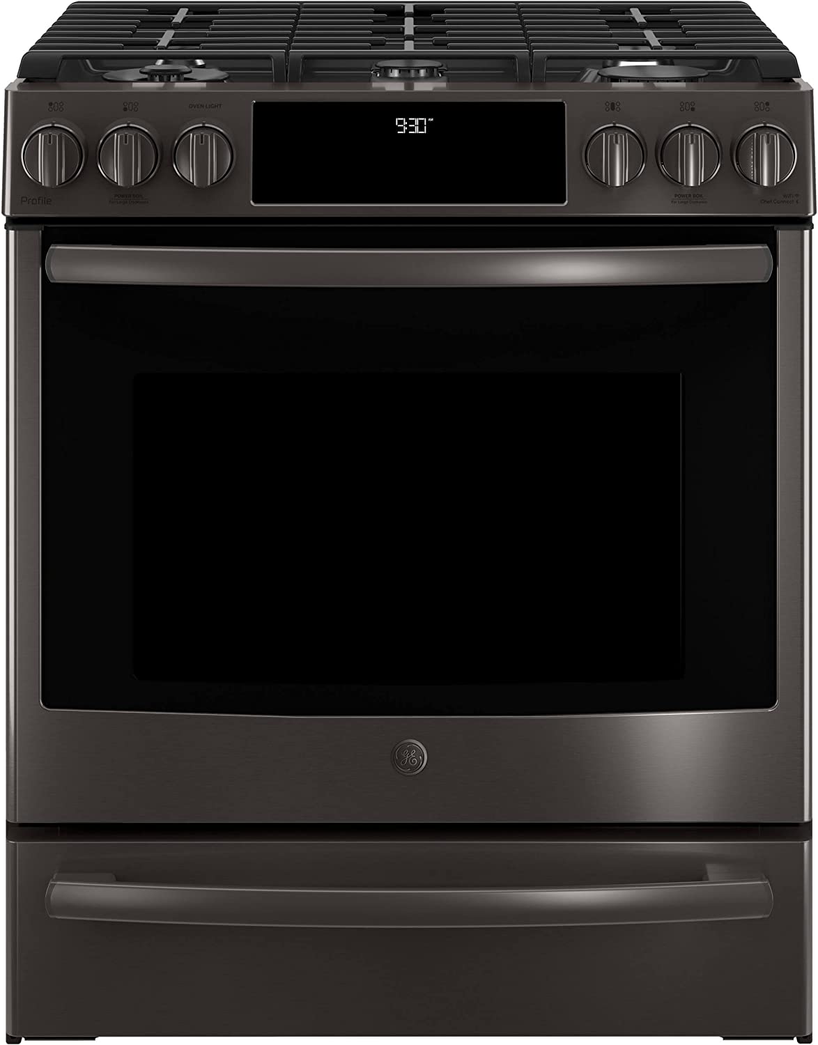 GE PGS930BELTS Black Stainless Steel