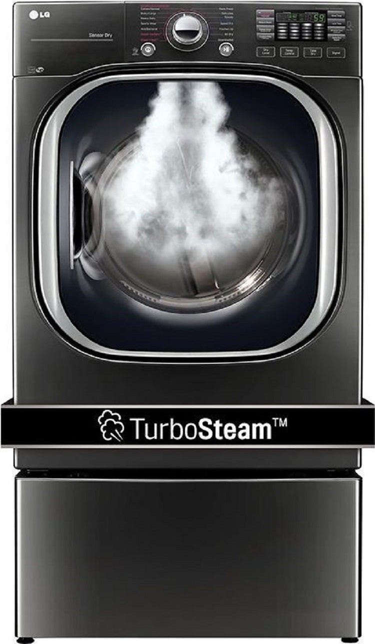LG DLGX4371K 27 Inch Ultra Large Capacity Turbosteam Gas Dryer Black