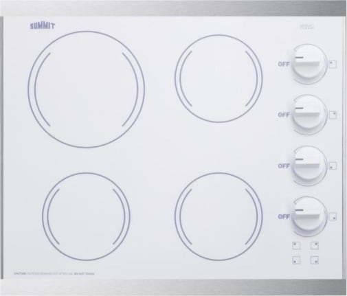 Summit CRS426WH 24 Inch Radiant Trim Electric Cooktop with 4 Burne...