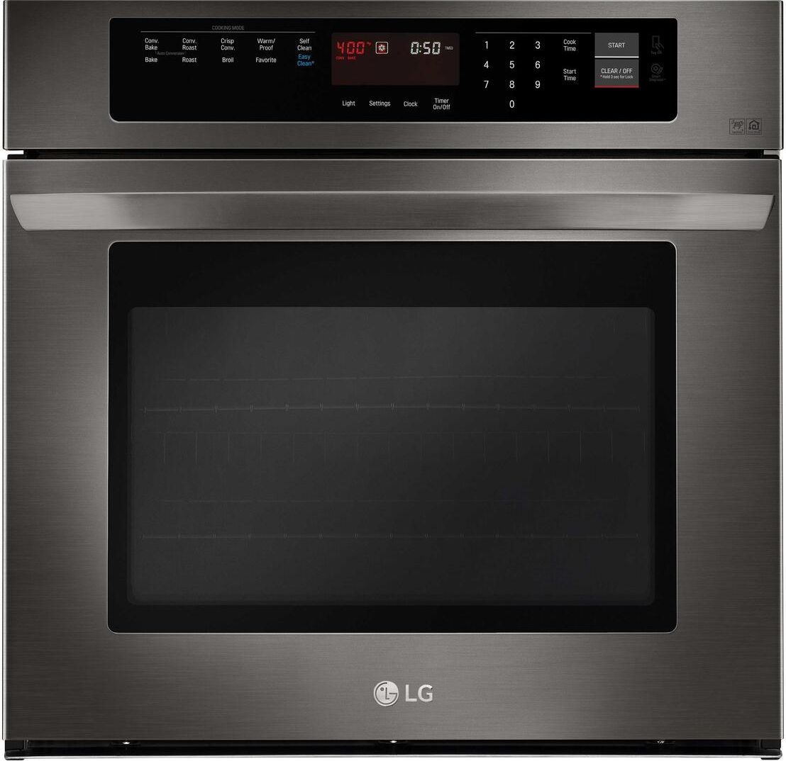 LG 30 Inch Electric Single Built-In Wall Oven Black Stainless Black Diamond Stainless Steel