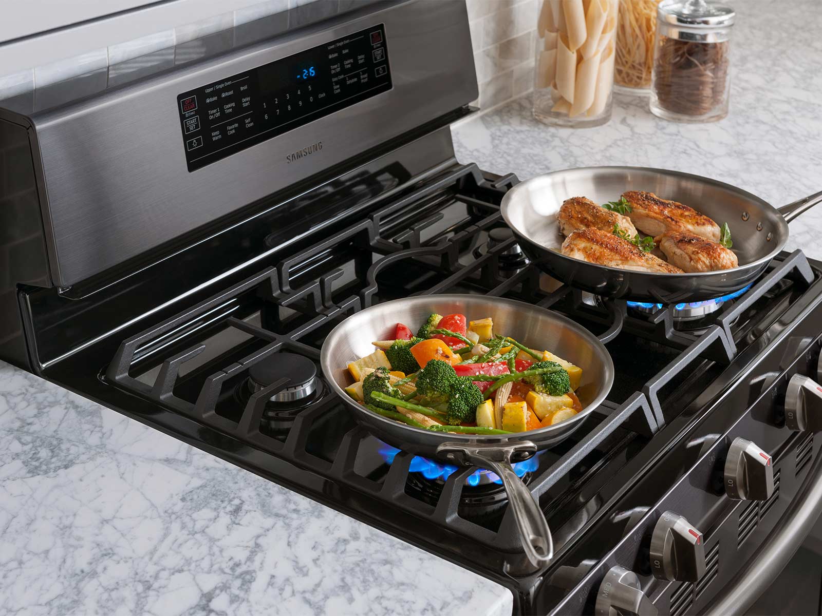 Samsung NX58J5600SG 30 Inch Freestanding Gas Range | Plesser's