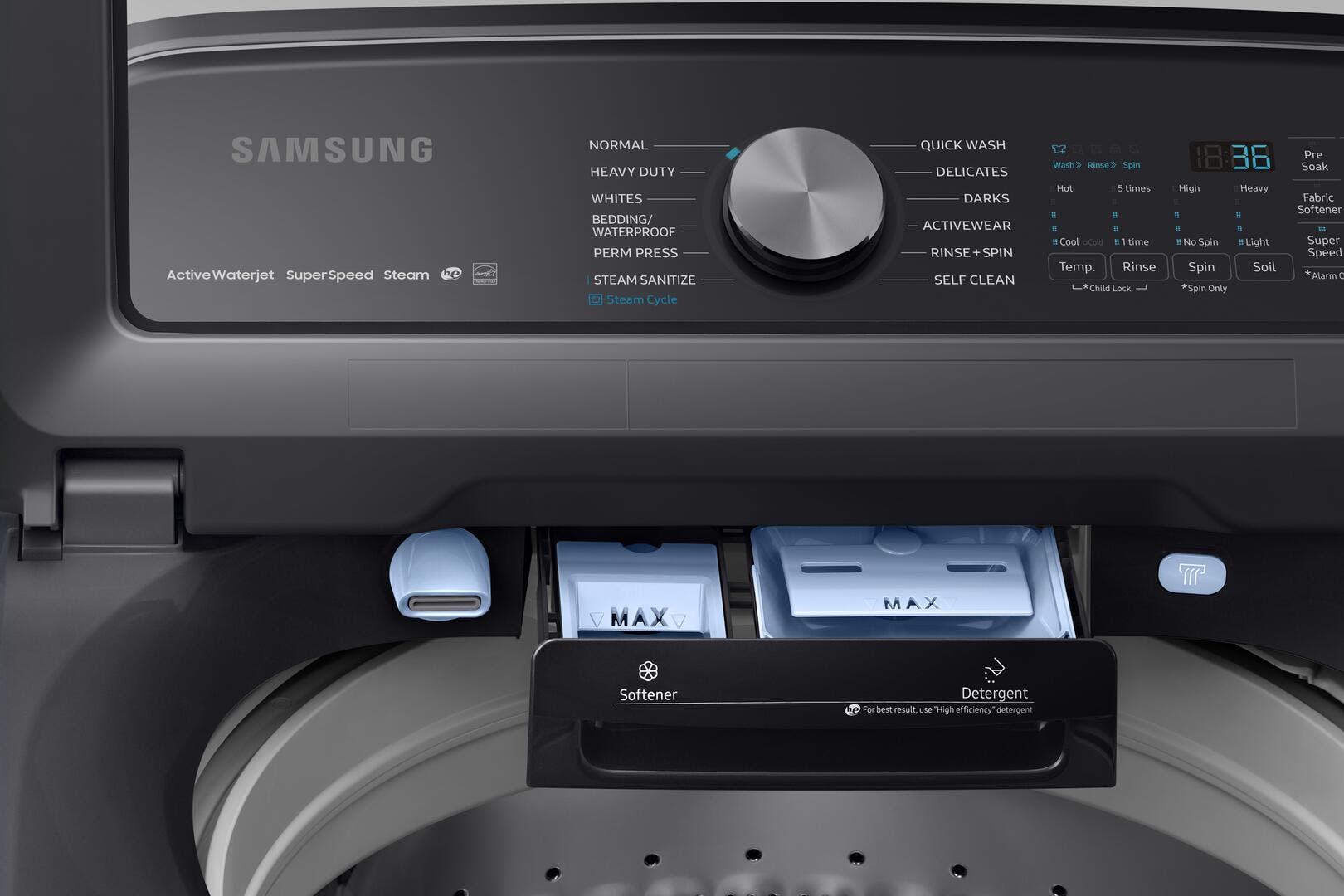 Samsung WA54R7600AV Fingerprint Resistant Black Stainless Steel