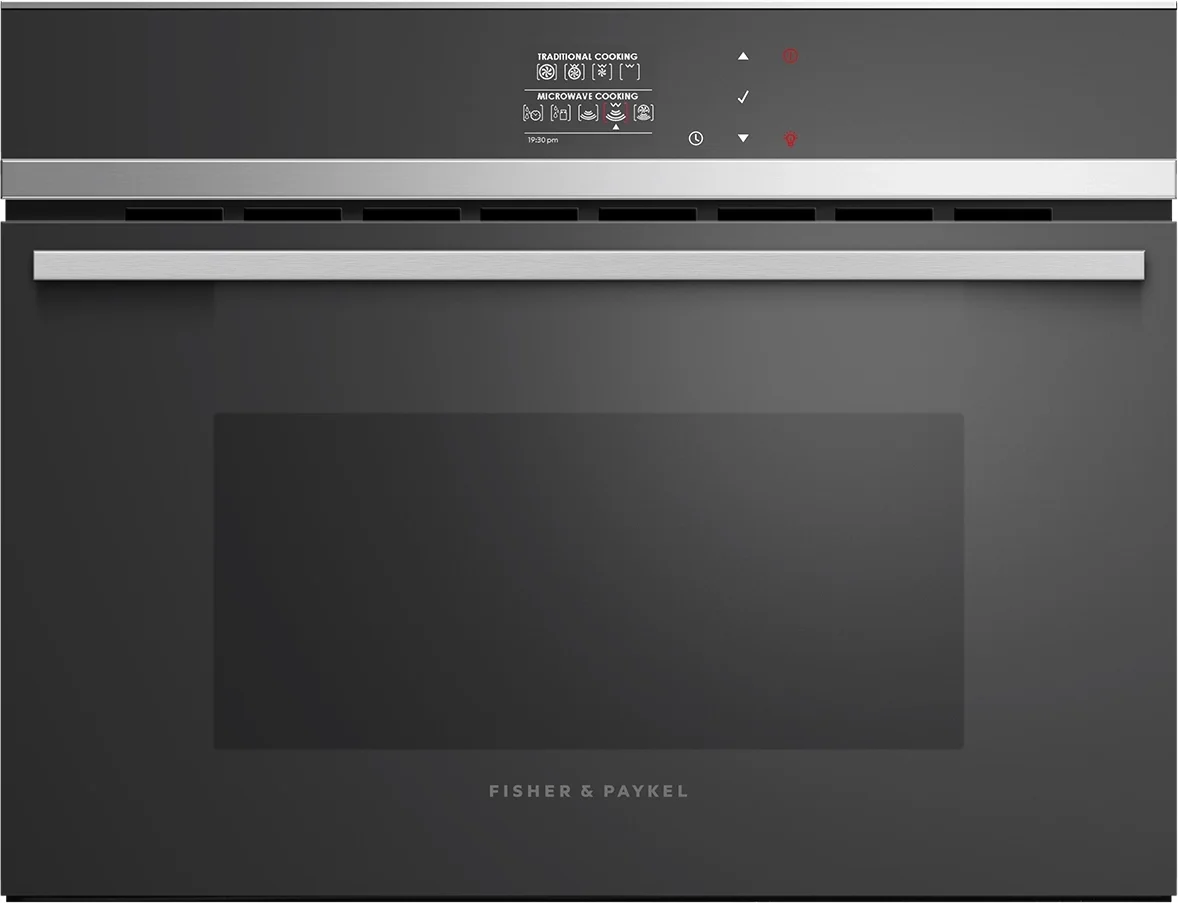 Fisher Paykel OM24NDB1 24" Contemporary Convection Speed Oven, Black Stainless Steel Plesser