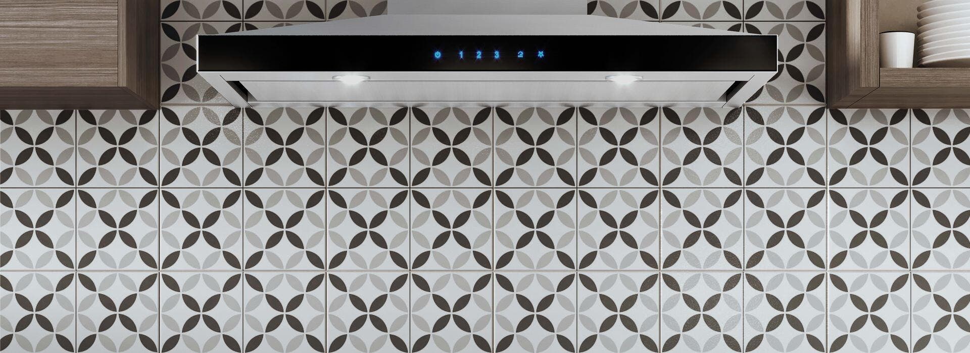 Elica ELG636S3 Stainless Steel with Black Glass, 36 Inch