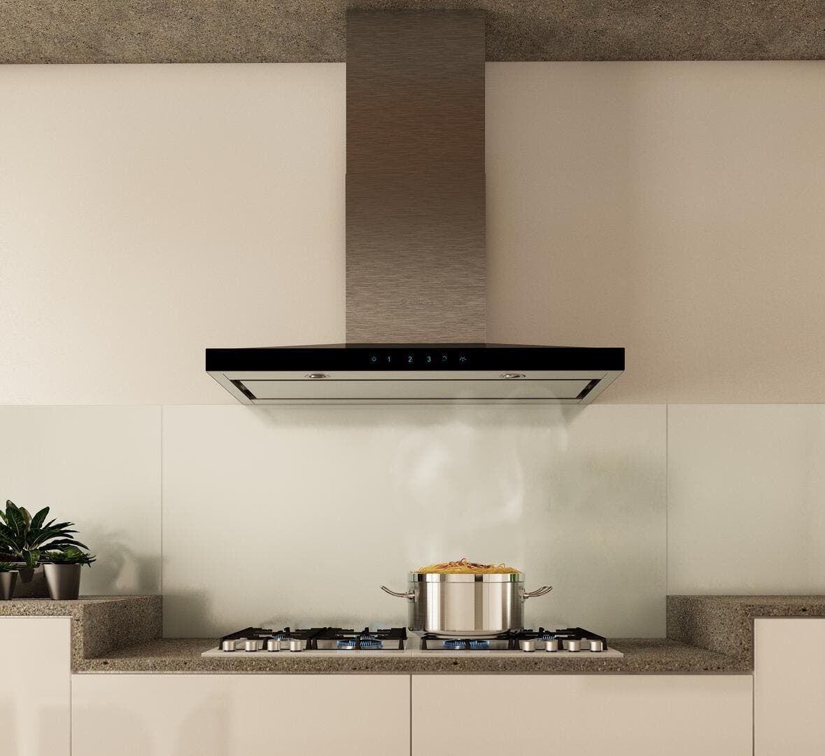 Elica ELG636S3 Stainless Steel with Black Glass, 36 Inch