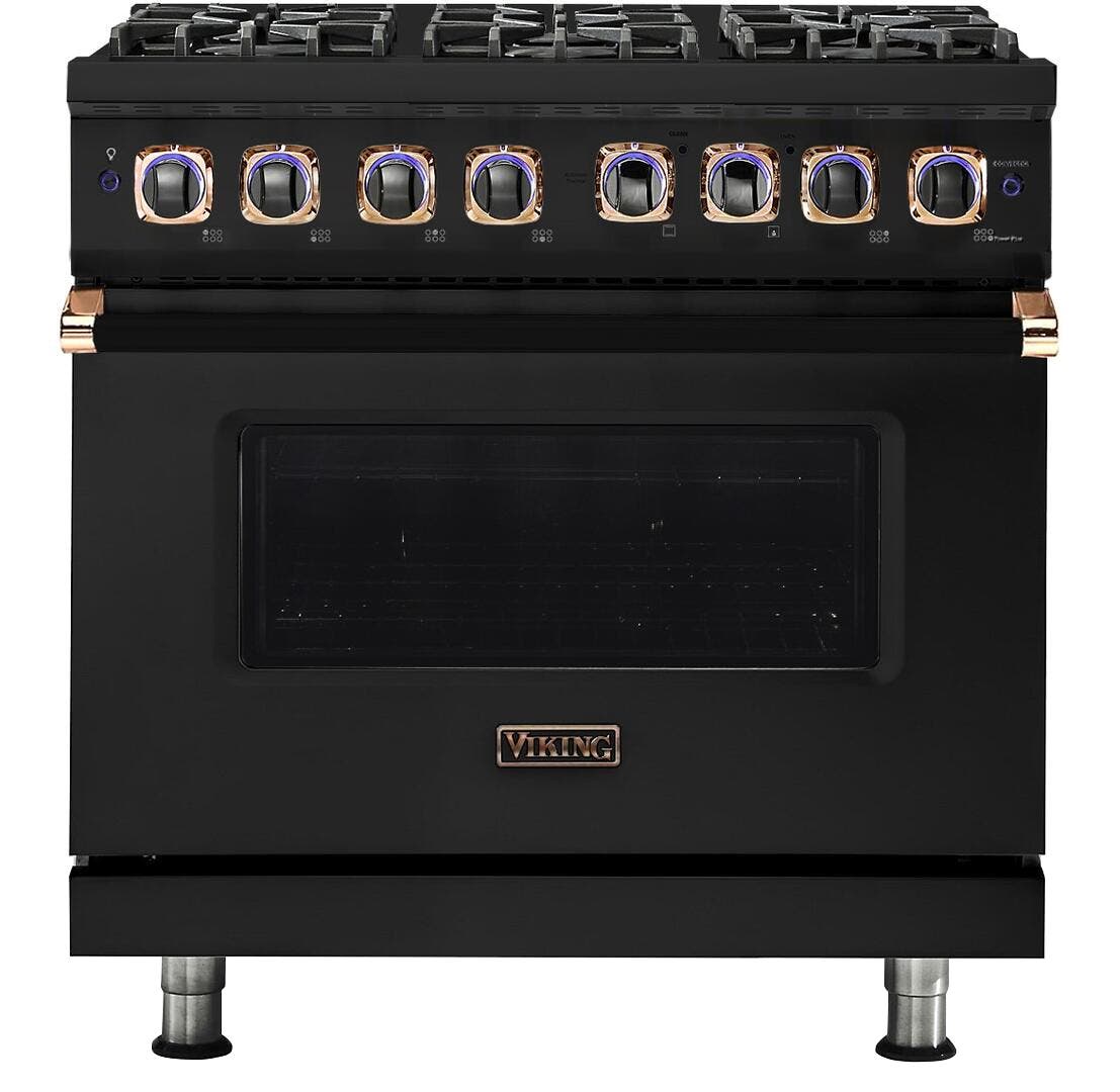 Viking VDR73626BBORGLP Black with Rose Gold and Liquid Propane