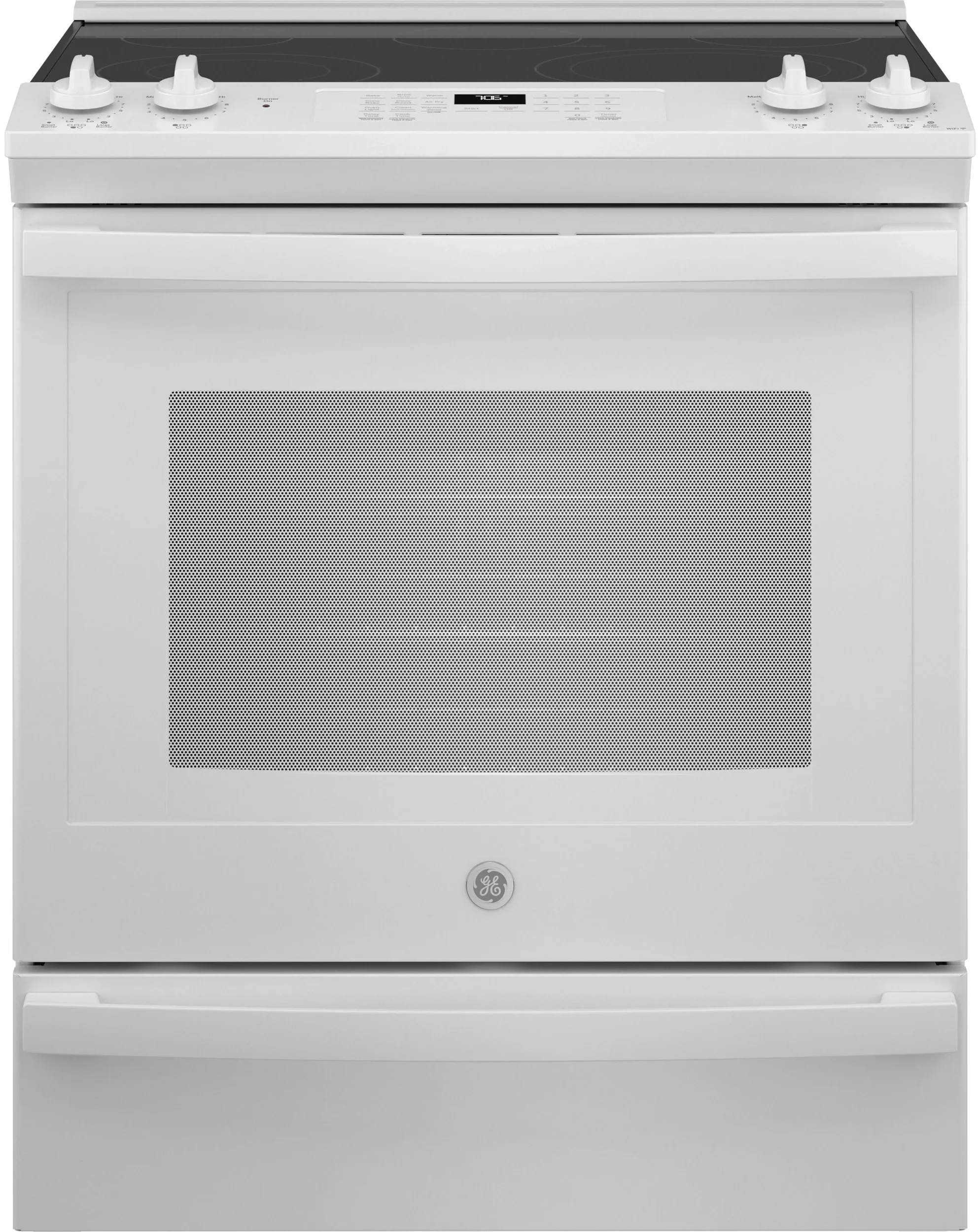 GE JS760DPWW 30 Inch Electric Range with 5 Radiant Elements, 5.3 Cu. Ft