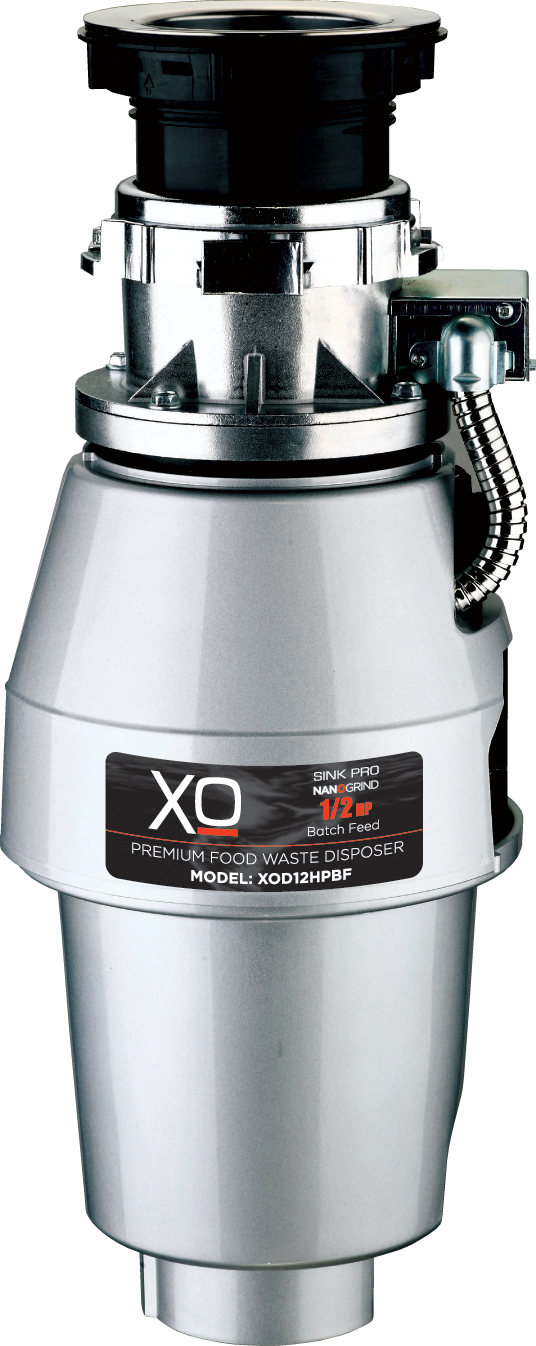1/2 HP Batch Feed Waste Disposer with Magnet Motor, Antimicrobial Protection, Stainless Steel Turntable, Splash Guard, Precision Balanced, QuicKonnect Mount