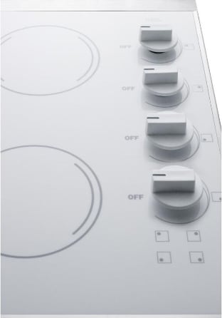 Summit CRS426WH 24 Inch Radiant Trim Electric Cooktop with 4 Burne...