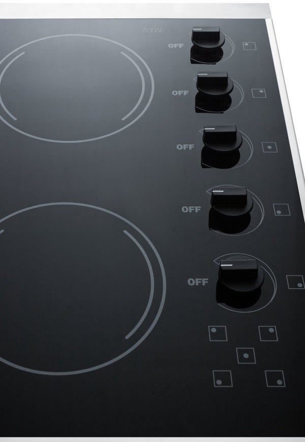 Summit CRS5B13B 27 Inch Electric Cooktop With 5 Radiant Elements, ...