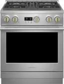 30 Inch Slide-In Professional Dual Fuel Smart Range with 4 Sealed Burners, 5.3 cu ft Oven, Continuous Grates, Steam Steam-Clean, Chef Connect, No-Preheat Air Fry, Precision Oven Modes, Reversible Wok Grates, Precision Temperature Probe and ADA Compliant
