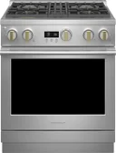 30 Inch Slide In Dual Fuel Smart Range with 4 Sealed Burners, 5.3 Cu. Ft. Capacity