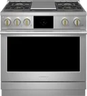 36 Inch Smart Freestanding Dual Fuel Range with 4 Sealed Brass Burners, Griddle