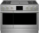 48 Inch Freestanding Professional Dual Fuel Smart Range with 4 Sealed Burners, Dual Oven, 8.25 cu ft Capacity, Griddle, Grill, TrueTemp™ Burner, Hestan Cue™, Custom Color LED Accent Lighting, Hot Air Fry, Reversible Wok Grates and ADA Compliant