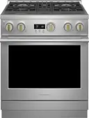 30 Inch Freestanding Professional Gas Smart Range with 4 Sealed Burners, 5.7 cu ft Oven, Continuous Grates, Steam-Clean, Chef Connect, Dynamic Oven LCD, Precision Oven Modes, Reversible Wok Grates and ADA Compliant