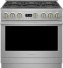 36 Inch Freestanding Professional Gas Smart Range with 6 Sealed Burners, 6.2 cu ft Oven, Continuous Grates, Steam-Clean, Chef Connect, Dynamic Oven LCD, Precision Oven Modes, Reversible Wok Grates and ADA Compliant
