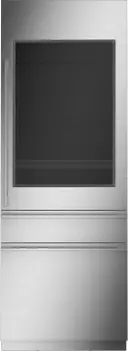 30 Inch Built-In Bottom Mount Refrigerator with Glass Door, 10.61 cu.ft. Capacity, Convertible Lower Drawer, Ice Maker, Single or Dual Installation, HFC-Free and ADA Compliant