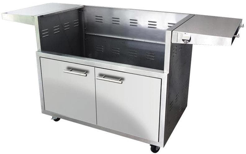 Grill Cart with Folding Side Shelves, Built-In Tool Hangers, Locking Front Casters, Door Shelf Storage, Door Paper Towel Hanger, Soft Close Doors, Built-In Bottle Opener, Stainless Steel Construction and Matching Pro-Grade Handles