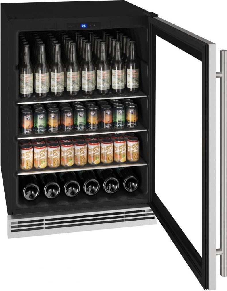 U-Line UHBV024SG01A Beverage Center 24" Reversible Hinge: Stainless St...