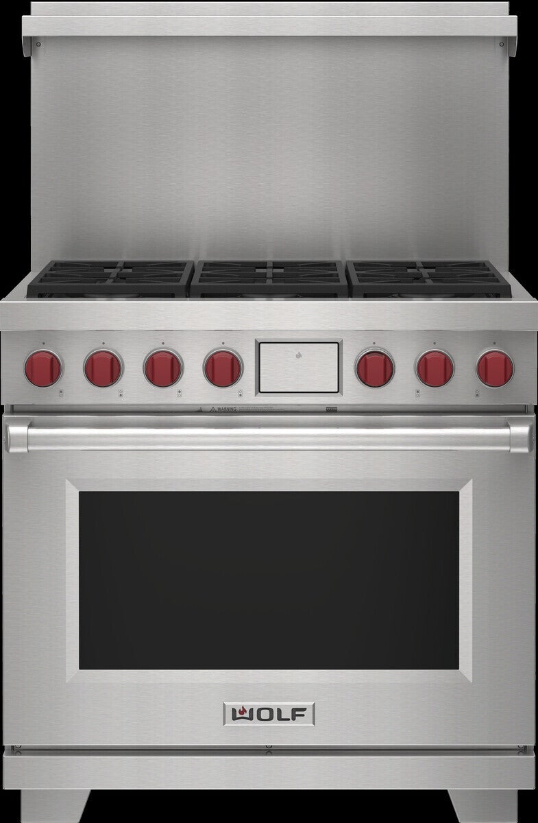 Wolf DF36650SPLP 36 Inch Freestanding Dual-Fuel Smart Range