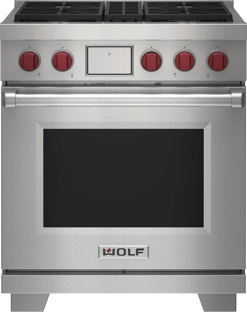 Wolf DF30450WHP 30 Inch Freestanding Dual-Fuel Smart Range White