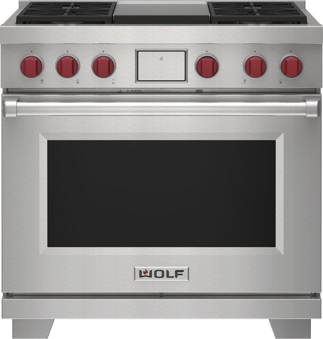 Wolf DF36450GSP 36 Inch Freestanding Dual Fuel Range Stainless