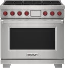36 Inch Freestanding Dual-Fuel Smart Range with 6 Dual Stacked Sealed Burners, 6.3 cu. ft. Dual VertiCross Oven, Continuous Grates, Gourmet Mode, Touch Screen Controls, 10 Cooking Modes, Halo Lights, Temperature Probe, and Star-K Certified Sabbath Mode