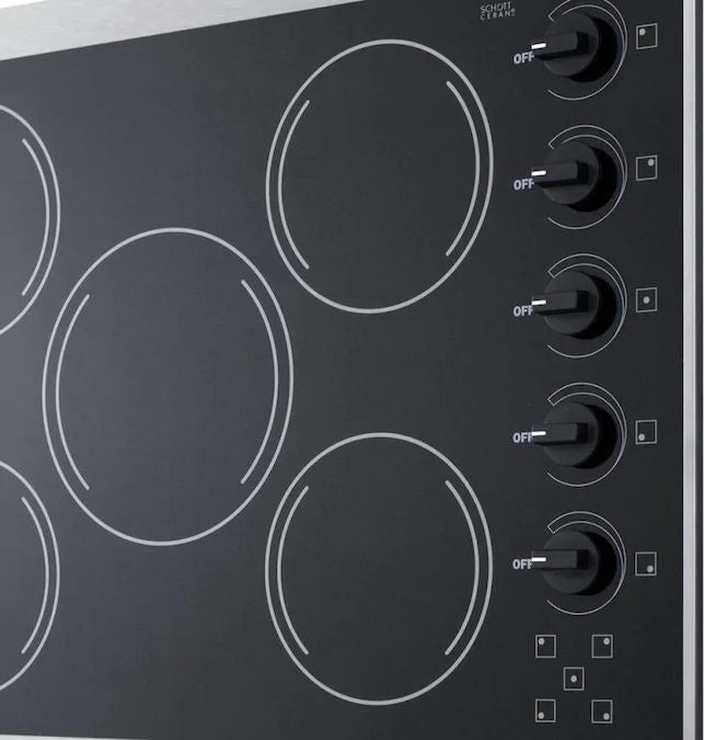 Summit CRS5B13B 27 Inch Electric Cooktop With 5 Radiant Elements, ...