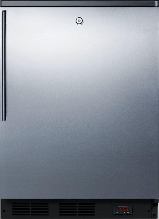 Summit FF7LBLPUBSSHV Stainless Door, Vertical Thin Handle