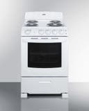24 Inch Freestanding Electric Range with 4 Coil Elements, 2.9 cu. ft. Capacity, 8 Inch Coil Element, Storage Drawer, Waist-High Broiler, 2 Oven Racks, and ADA Compliant