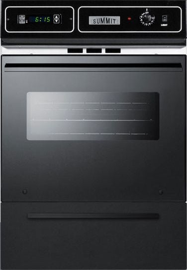 Summit TTM7212DK 24 Inch Single Gas Wall Oven Black | Plesser's