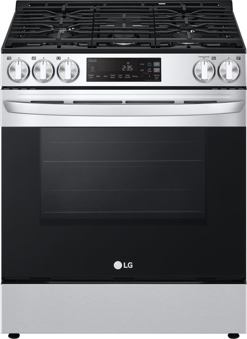 LG LSGL5831F 5.8 Cu. Ft. Slide-In Gas Range with 5 Burners: Sta...