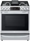 30 Inch Smart Slide-In Gas Range with 5 Sealed Burners and Griddle