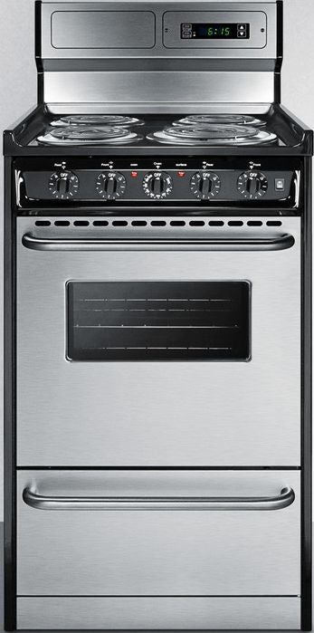 Summit TEM130BKWY 20 Inch Freestanding Electric Range Stainless Steel ...