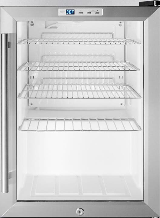 Summit SCR312L Stainless Steel, Black Cabinet